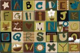 Alphabet Blocks Nature Rug Rectangular