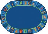 A to Z Animals Oval Classroom Rug