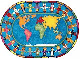 Hands Around the World Classroom Rug Oval