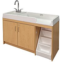 TODDLER WALK UP CHANGING CENTER - LEFT HAND SINK (ASSEMBLED) MAPLE/MAPLE TM-8520A