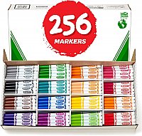 Crayola Broad Line Marker Bulk Classpack, 16 Colours, 256 Count 58-8201