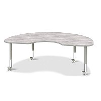 Activity Table - 48" X 72" KIDNEY SHAPE Mobile - Driftwood Gray/Gray/Gray 6423JCM450