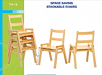 SOLID MAPLE STACKABLE CHAIR 12" JB74-12