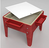 TODDLER MITE SENSORY TABLE WITH TRAY & LID RED FRAME S8018 RD
