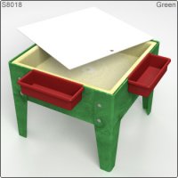 Toddler Mite Sensory Table with Tray & Lid Green Frame S8018 GR