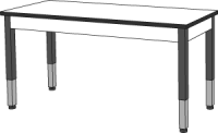 Science Tables with Adjustable height metal legs-3/4"Thick Acid Resistant Phenolic  48"W/24"D  (SIZE OPTION AVAILABLE) SI 84120 Z24 (24)