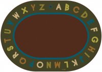 Natures Colors Oval Alphabet Circletime Classroom Rug Size 8'3 x 11'8 Oval CK 10708 