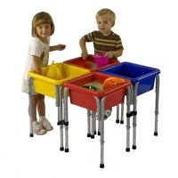 Four Station Square Sand & Water Play Table with Lids ELR-0799