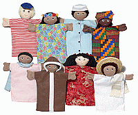 Multicultural Puppets, Set of 8 F825