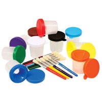 No Spill Paint Cups & Brushes 10 Pack B14-5104