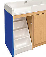 TODDLER WALK UP CHANGING TABLE (FULLY ASSEMBLED) ROYAL BLUE/MAPLE 8534A