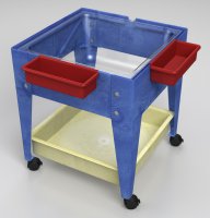 Youth Clear-View Mobile Mite with Blue Frame 21"W x21"L x24"H, 4 casters S10624