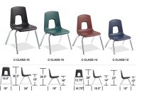 Classroom Chairs Stackable Chrome Legs Seat Height 12" Colors Option Available ACF-C12