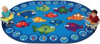 Fishing for Literacy Oval Classroom Rug 6' x 9' CK 6805