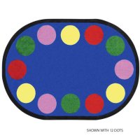 Lots of Dots Kids Area Rug 5'4 x 7'8 Oval Blue JC1430CC