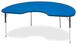 Activity Table 48"x72" Kidney Shape Laminate Table Top  Adjustable Height (COLOR OPTION) 6423JCT