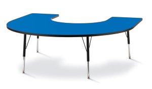 Activity Table 66" x 60" Horseshoe Shape Laminate Table Top Adjustable Height (COLOR OPTION AVAILABLE) 6445JCT