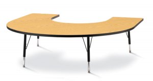 Activity Table 66" x 60" Horseshoe Shape Laminate Table Top Adjustable Height (COLOR OPTION AVAILABLE) 6445JCT
