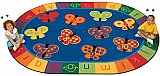 KIDSoft 123 ABC Butterfly Fun Oval Rug 8' x 12' CK 3507