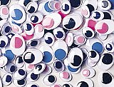 Oval Wiggle Eyes - Multicolour Pack of 100, 3448-01 – Multi (Blue, Pink, Black), 10mm