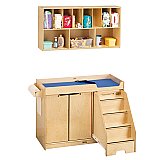 Changing Table with Right Side Stairs Combo with Organizer 5143JC