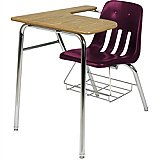 Virco Combo Desk with 18" Seat, 18" x 21" x 30" Laminate Top with Arm support, with bookrack  9400LABR