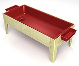Toddler Sand and Water Activity Center N0 Caster Red Tub with Sandstone Frame S6018