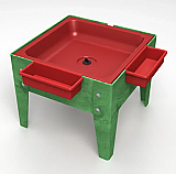 Toddler Mite Sensory Table Red Tub with Green Frame  S8318 RDGR