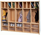 Five Section Locker HIGH PRESSURE LAMINATE Melamine with 10 Totes SWT642N