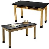 Standard Hardwood Classroom Science Tables 48" Wide/ 24" Deep/ Table Legs height Option Available AP BS2448BA