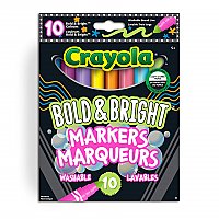 Crayola Bold & Bright Washable Broadline Markers, Set of 10 ITEM# 56-8197
