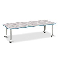 ACTIVITY TABLE RECTANGLE 30" X 72" MOBILE DRIFTWOOD GRAY/COSTAL BLUE/GRAY 6413JCM452