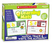 Scholastic Teacher's Friend Match, Trace & Write the Alphabet Learning Mats, Multiple Colors TF7107