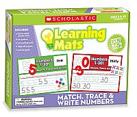 Scholastic Teacher's Friend Match, Trace & Write Numbers Learning Mats, Multiple Colors TF7108