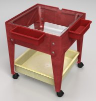 Youth Clear-View Mobile Mite with Red Frame 21"W x21"L x24"H, 4 casters S10624