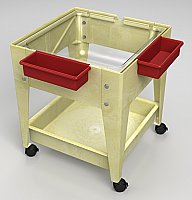 Youth Clear-View Mobile Mite with Sandstone Frame 21"W x21"L x24"H, 4 casters S10624