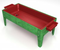 Toddler Sand and Water Activity Center No Caster Red Tub with Green Frame S6018