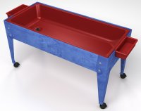Youth Sand and Water Activity Center 4 Locking Casters Red Tub with Blue Frame S6424