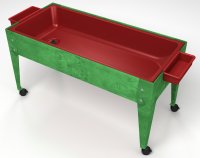 Youth Sand and Water Activity Center 4 Locking Casters Red Tub with Green Frame S6424