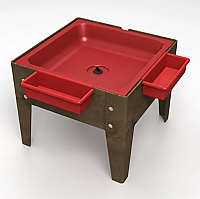 TODDLER MITE SENSORY TABLE RED TUB WITH MILK CHOCOLATE FRAME S8318 RDMC