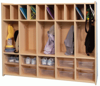 Five Section Locker HIGH PRESSURE LAMINATE Melamine with 10 Totes SWT642N