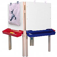 Four Place Easel with Whiteboard, Maple SWT955