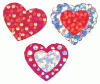 Shimmering Hearts Sparkle Stickers [T6306]