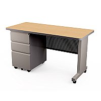 Allied Mobile Single Pedestal MTSP2454 Teacher Desk with Rectangular