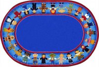 Children Of Many Cultures Rug 5'4 x 7'8 Oval  JC1622CC