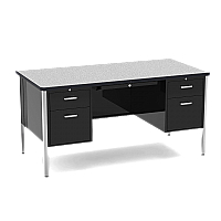 Teacher Desk Double Pedestal546-GRY091BLK01-BLK01