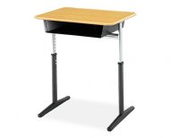 Student Desk Adjustable Height 20" x 26" Hard Plastic Top Model D-INT