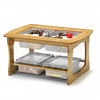Bamboo Sensory Table with Clear Tubs SST01-C