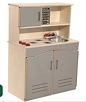 Wooden Faux Stainless Steel 5-N-1 Kitchen Center WD991700