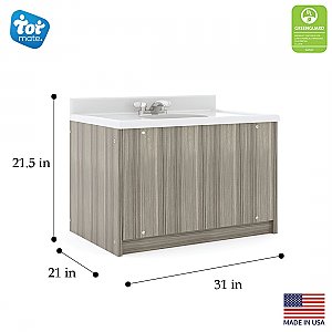 Tot Mate Day Care Vanities and Sinks 31-in Shadow Elm Gray  TM8350R.0W92